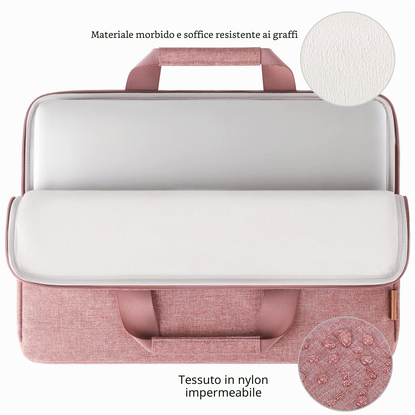 Domiso Laptop Sleeve 17,3" custodia laptop rosa impermeabile