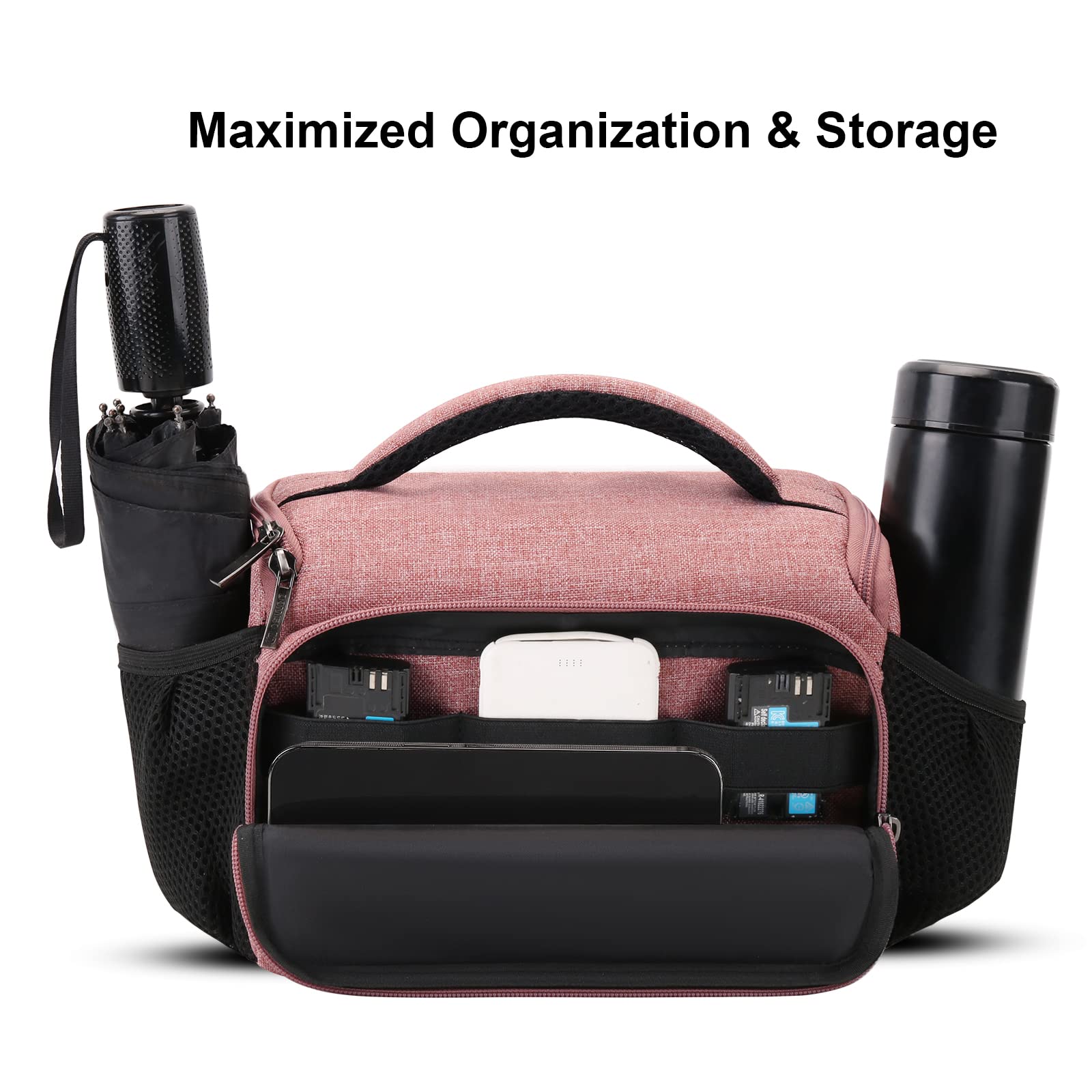 Domiso DSLR Camera Bag Borsa per fotocamera Rosa antiurto