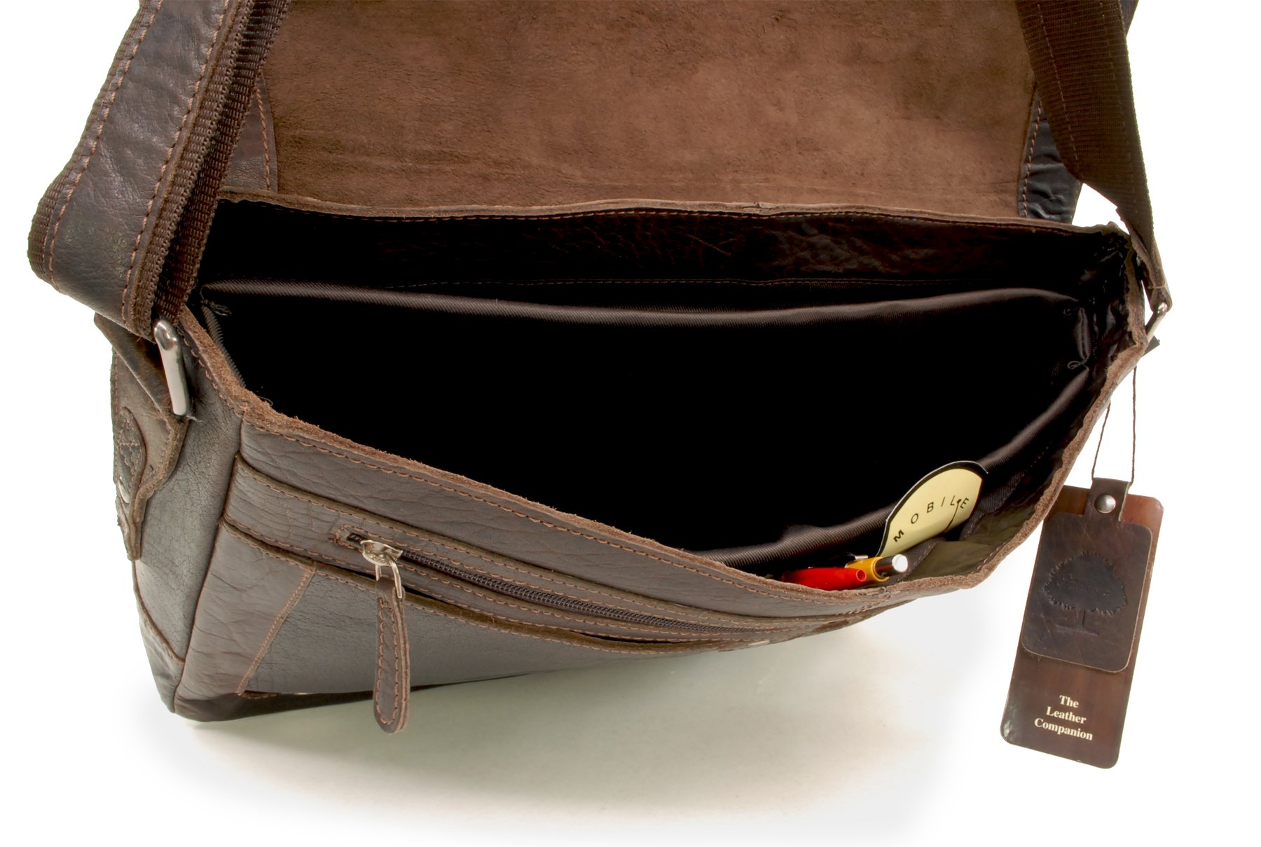 Ashwood Kingston Leather Companion 8343 borsa messenger in pelle con scomparto laptop