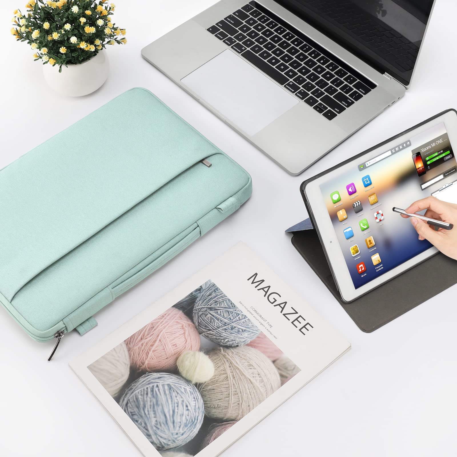 Domiso Laptop Sleeve 15,6 Pollici custodia laptop verde menta impermeabile