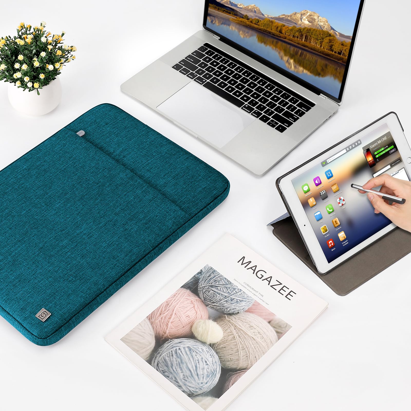 Domiso Laptop Sleeve 17,3" custodia laptop turchese impermeabile