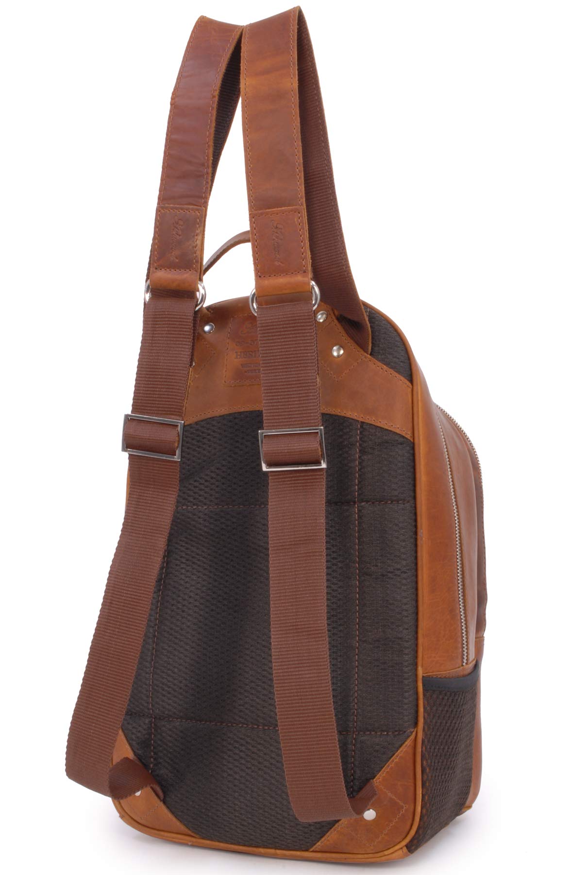 Ashwood Rucksacks 1663 zaino castagna marrone per laptop in pelle vintage
