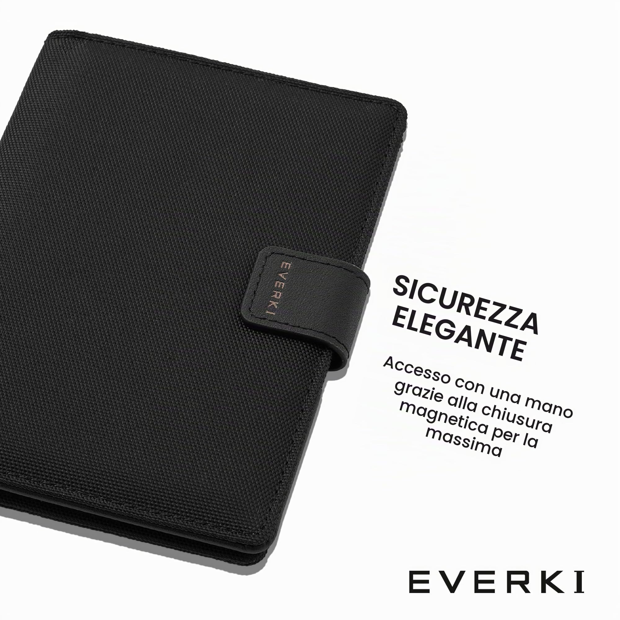 EVERKI Borselli e Borse a Tracolla Porta passaporto RFID nero sottile
