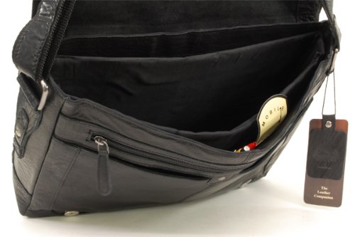 Ashwood Kingston Leather Companion 8343 borsa messenger in pelle con scomparto laptop