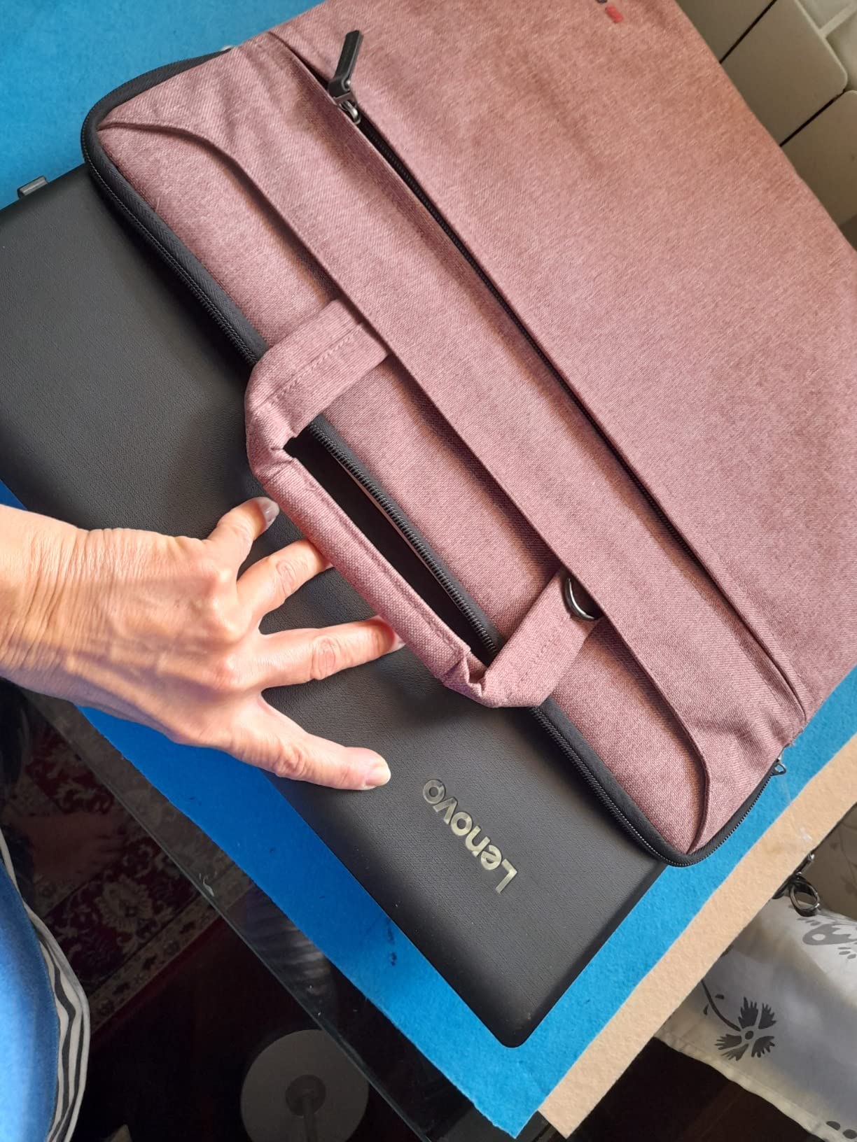 DOMISO Laptop Briefcase 17.3 Pollici borsa laptop rosa impermeabile