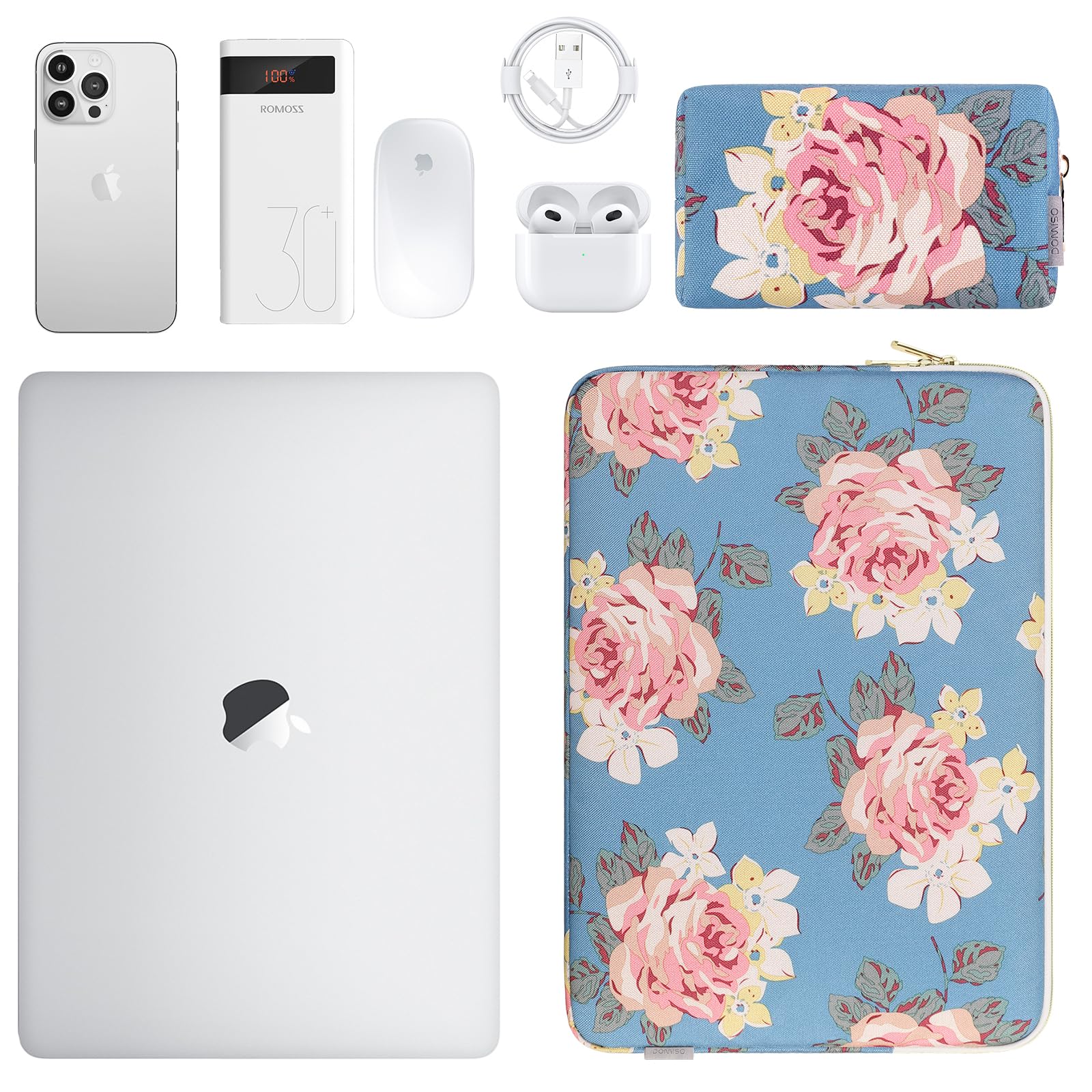 Domiso Laptop Sleeve 17,3 Pollici Custodia Impermeabile Blu