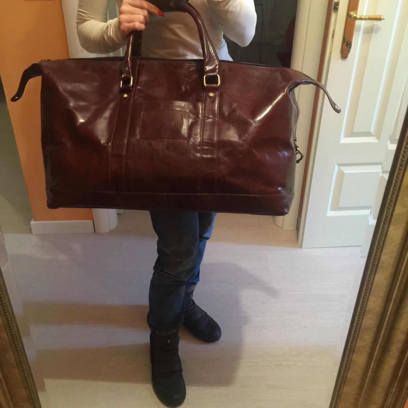 Ashwood Holdalls 2070 borsone da viaggio cognac marrone in pelle