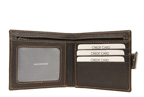 Ashwood Wallets 1222 portafoglio uomo marrone in pelle