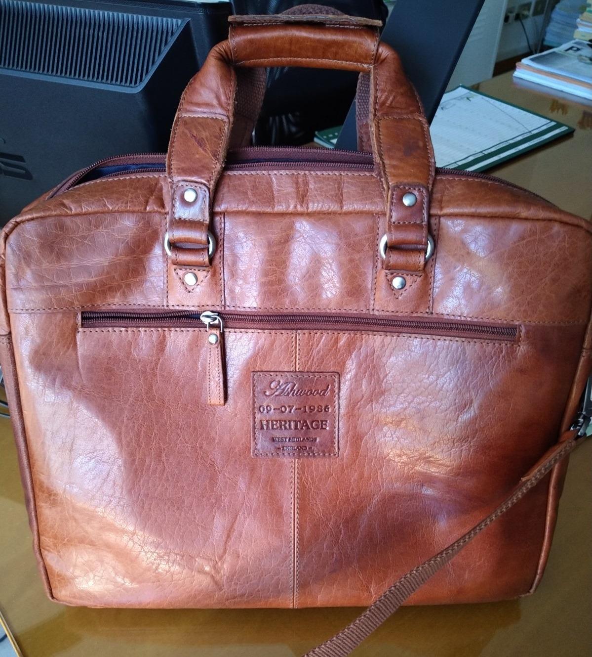 Ashwood Man Bags & Briefcases Vera Pelle Vintage F-83 borsa laptop miele marrone