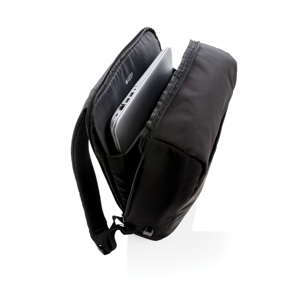 Swiss Peak Zaini RFID & USB zaino da 15″ nero antitaccheggio