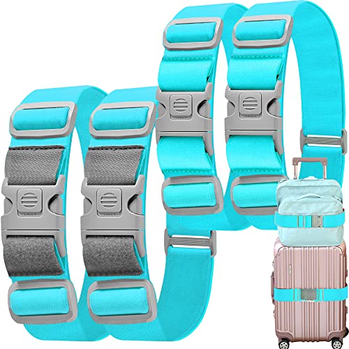 ZINZ Luggage Straps cinghie elastiche per bagagli 4 pezzi verde chiaro