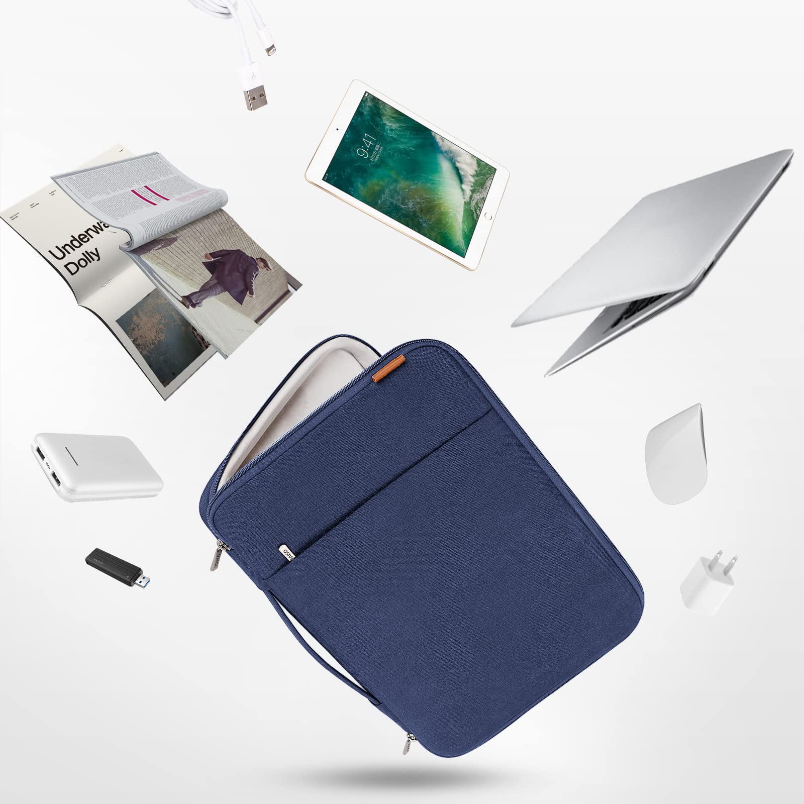 Domiso Laptop Sleeve 17,3 pollici custodia blu navy impermeabile