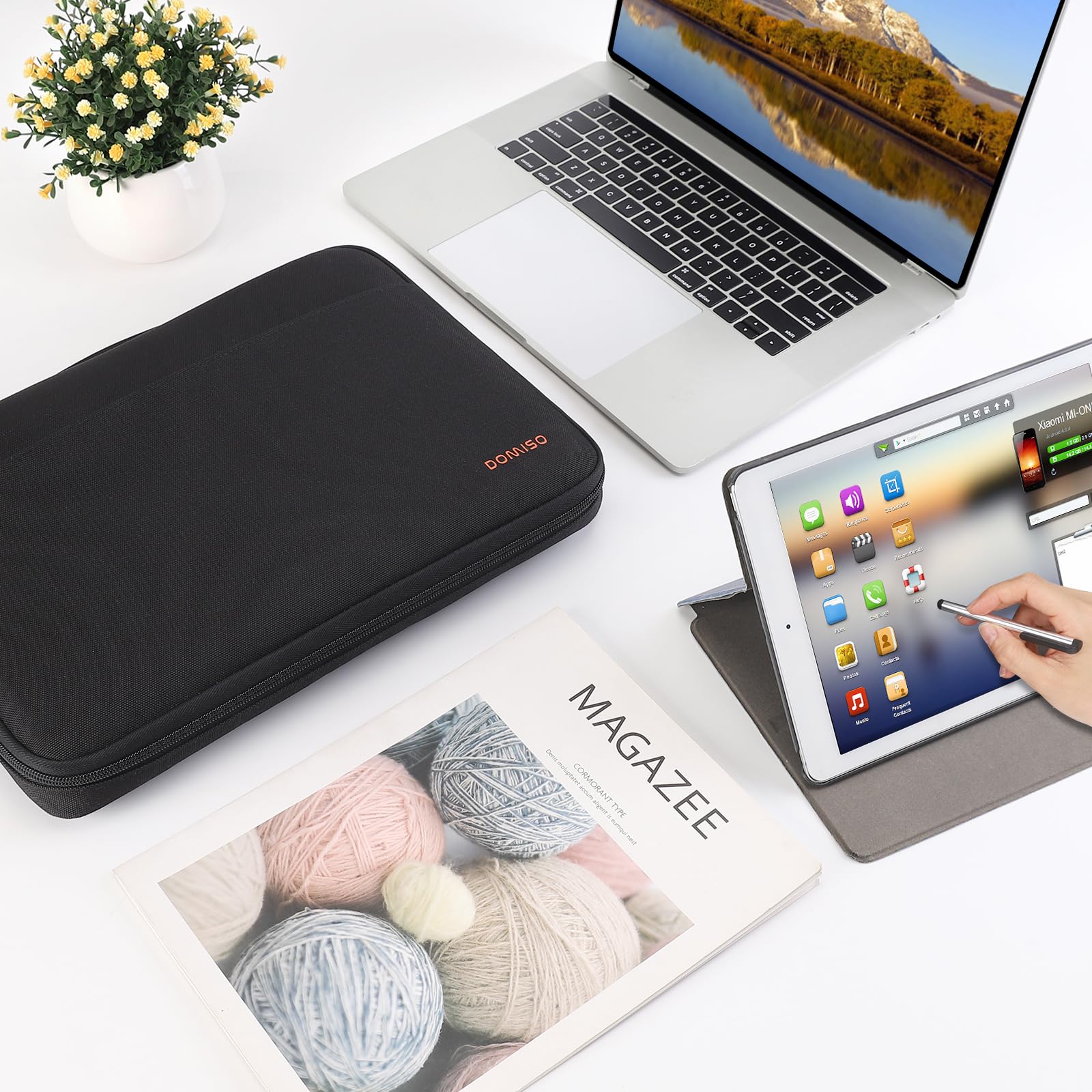 Domiso Laptop Sleeve 17,3 Pollici custodia laptop nera impermeabile