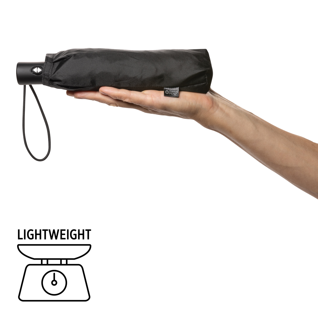 Swiss Peak Ombrelli ultraleggero automatico pieghevole nero rPET AWARE