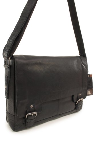 Ashwood Kingston Leather Companion 8343 borsa messenger in pelle con scomparto laptop