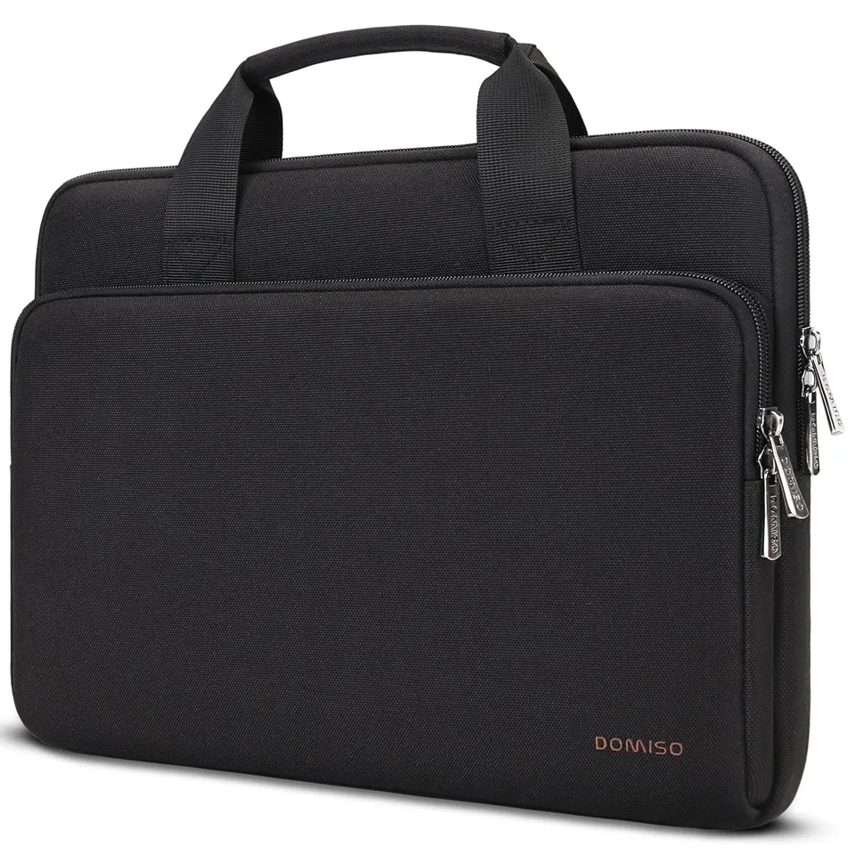 Domiso Laptop Sleeve 17,3 pollici custodia laptop nera con maniglia