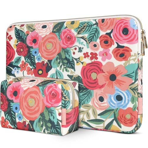 Domiso Laptop Sleeve 17,3 Pollici Custodia Impermeabile Fiori di Rosa