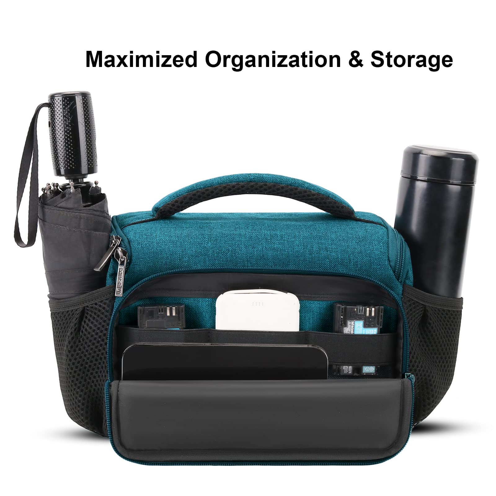 DOMISO DSLR Camera Bag borsa fotocamera turchese antiurto