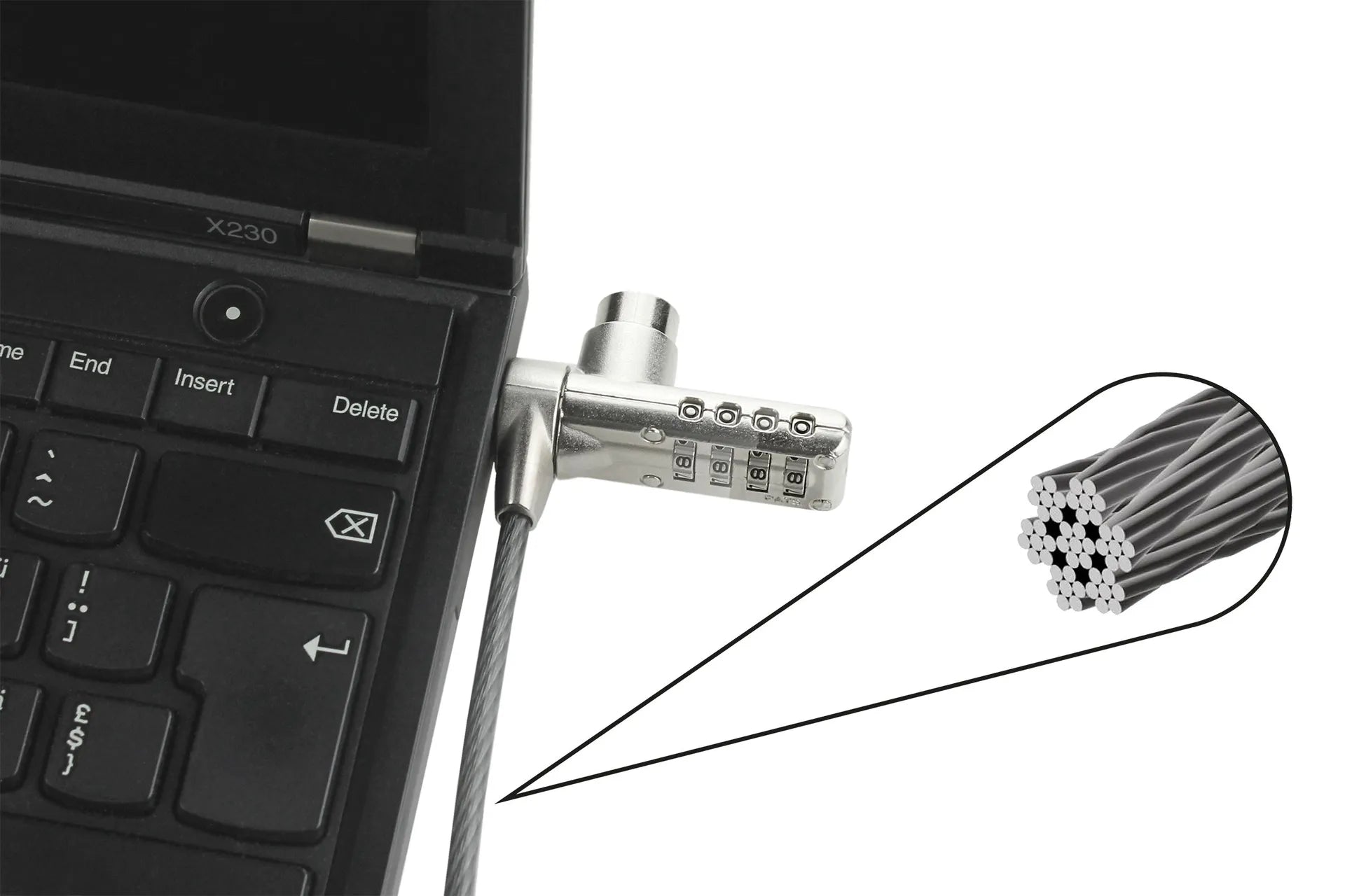 BASE XXO Security Locks T-Lock cavo di sicurezza con combinazione 3 x 7 mm