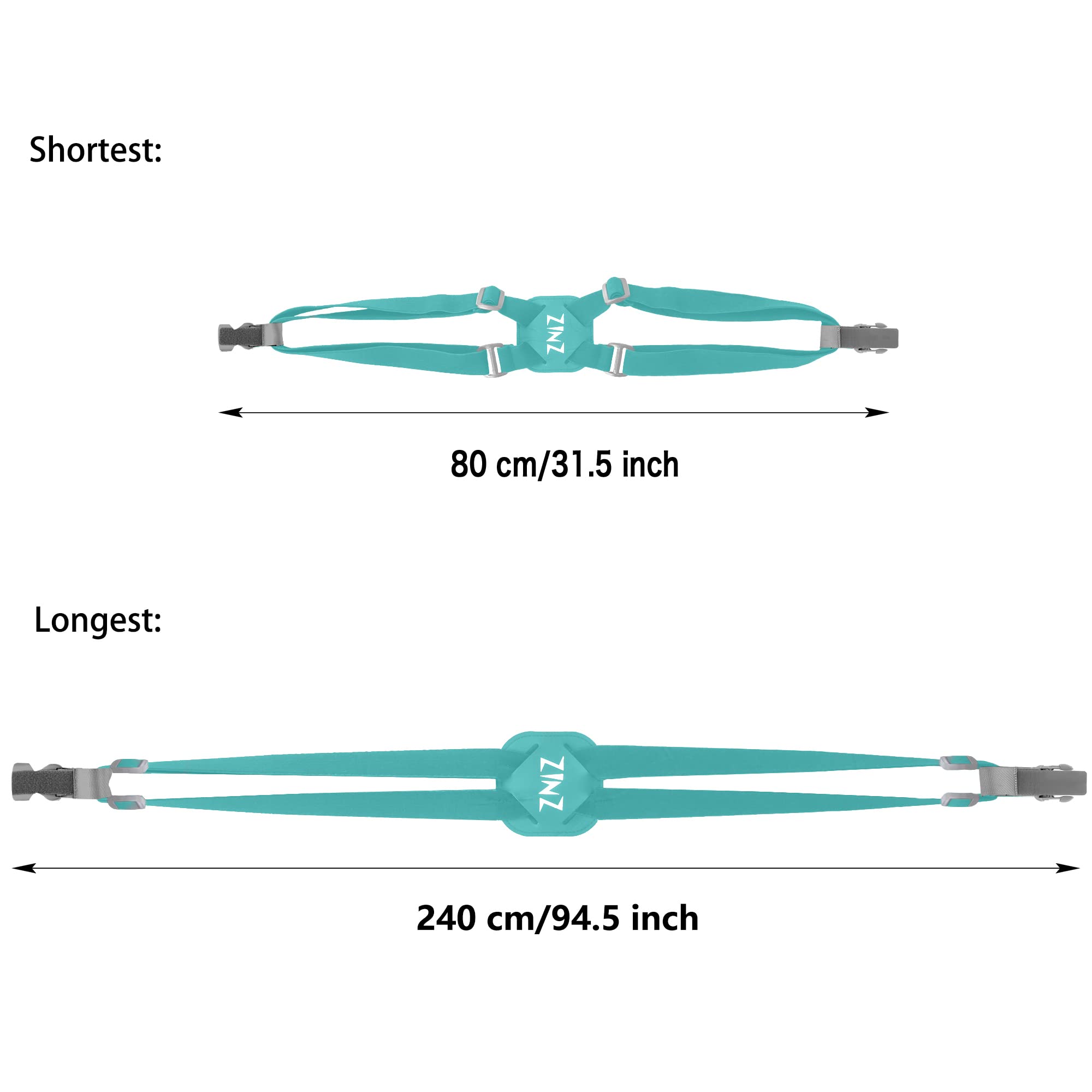 ZINZ Luggage Straps cinghia per bagagli verde chiaro elastica