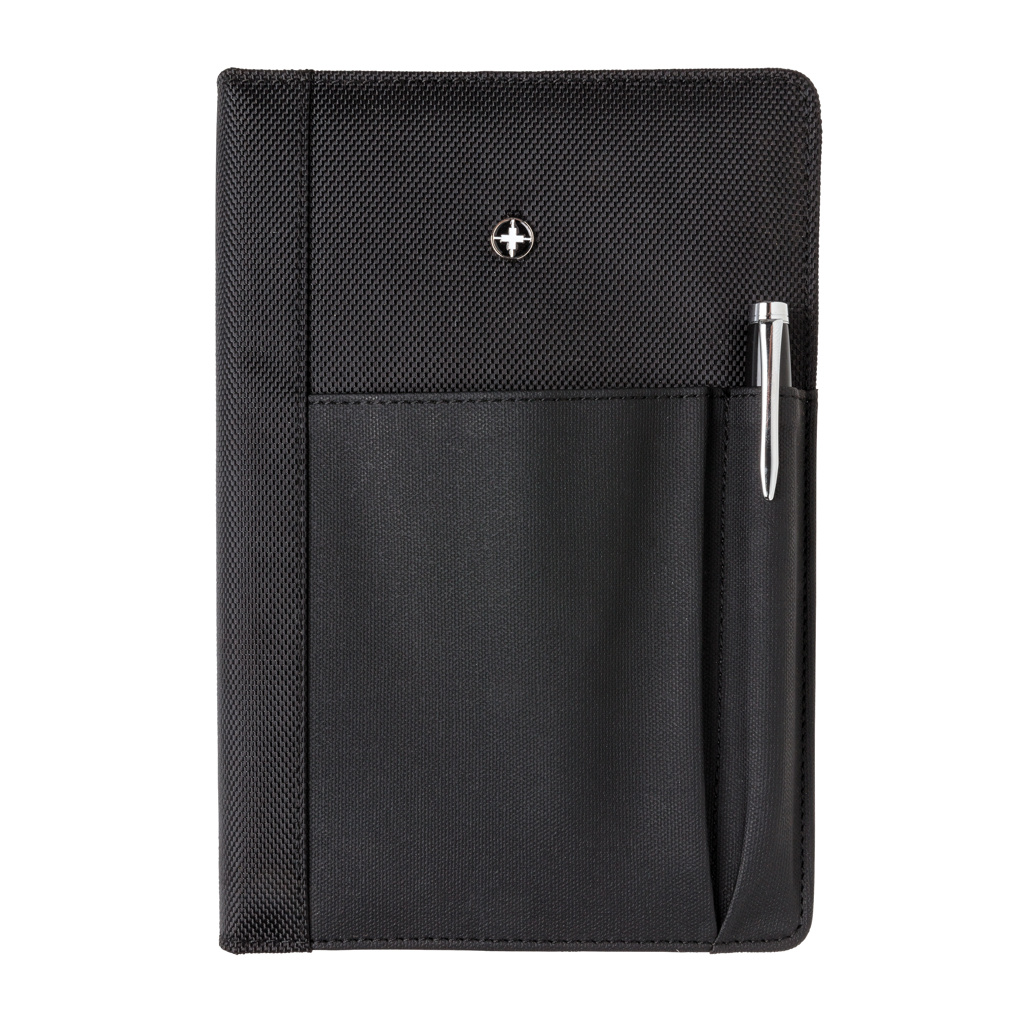 Swiss Peak Ufficio & Scrittura Set penna e taccuino set regalo nero 1680D