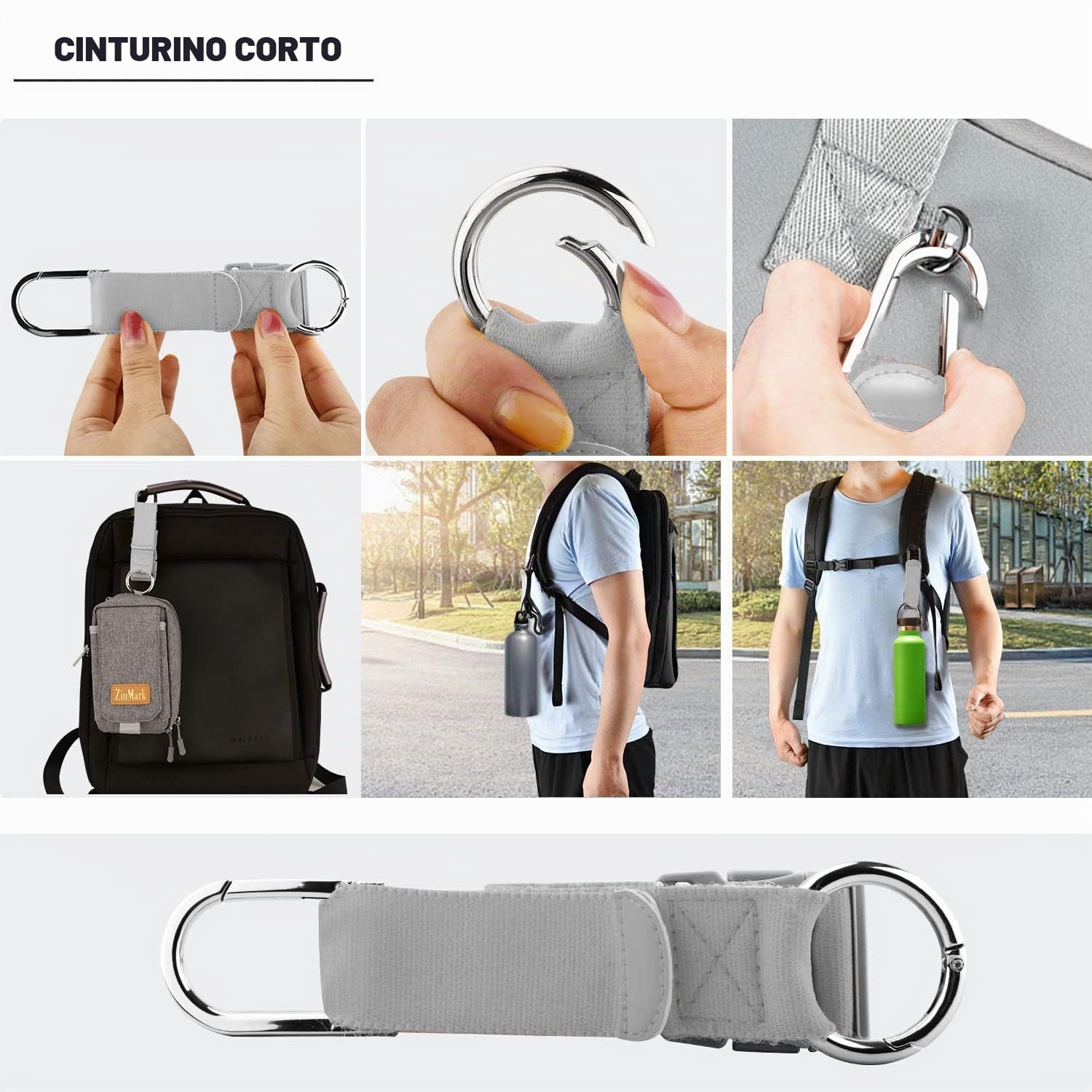 ZINZ Luggage Straps cinghia elastica da viaggio grigio argento