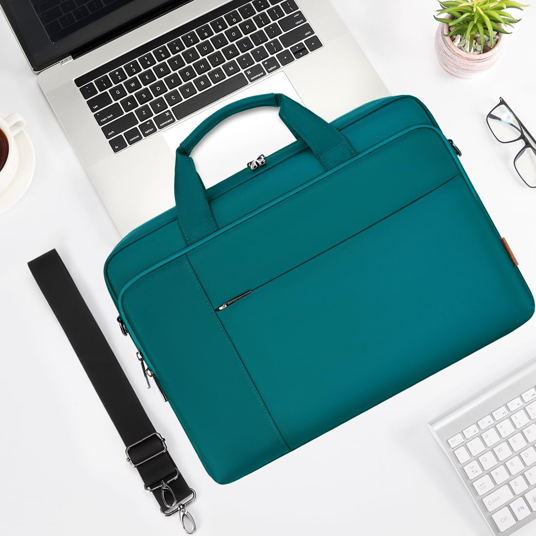 Domiso Laptop Briefcase 17,3 pollici borsa laptop turchese impermeabile