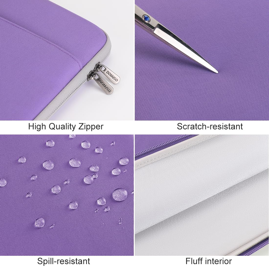 Domiso Laptop Sleeve 17,3 pollici custodia laptop viola impermeabile