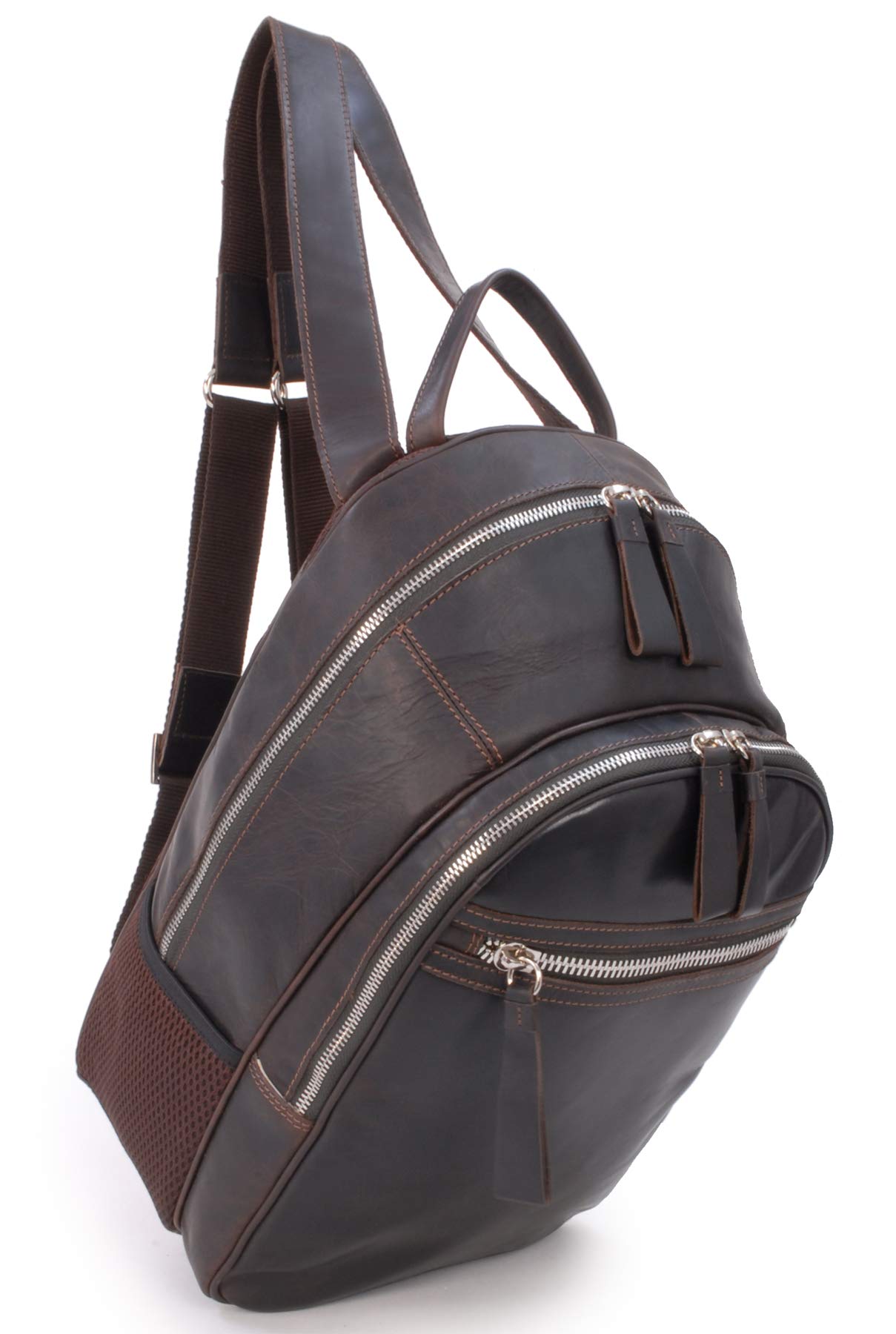 Ashwood Rucksacks 1663 zaino marrone in pelle con scomparto laptop