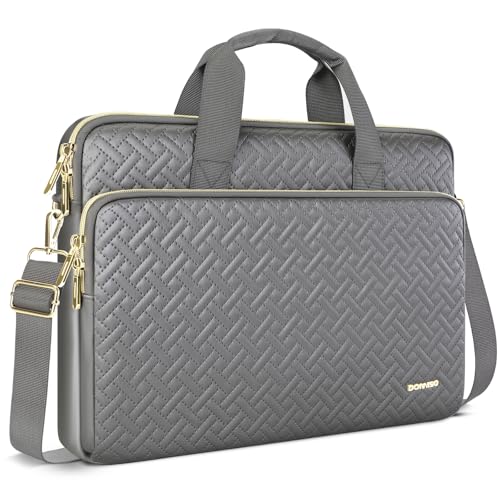 Domiso Laptop Briefcase 17,3 pollici borsa laptop grigia impermeabile