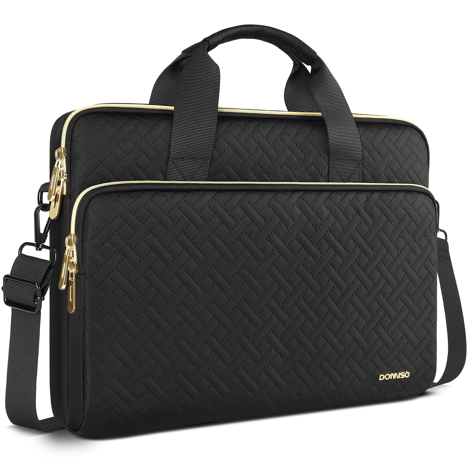 Domiso Laptop Briefcase 17,3 pollici borsa laptop nera impermeabile