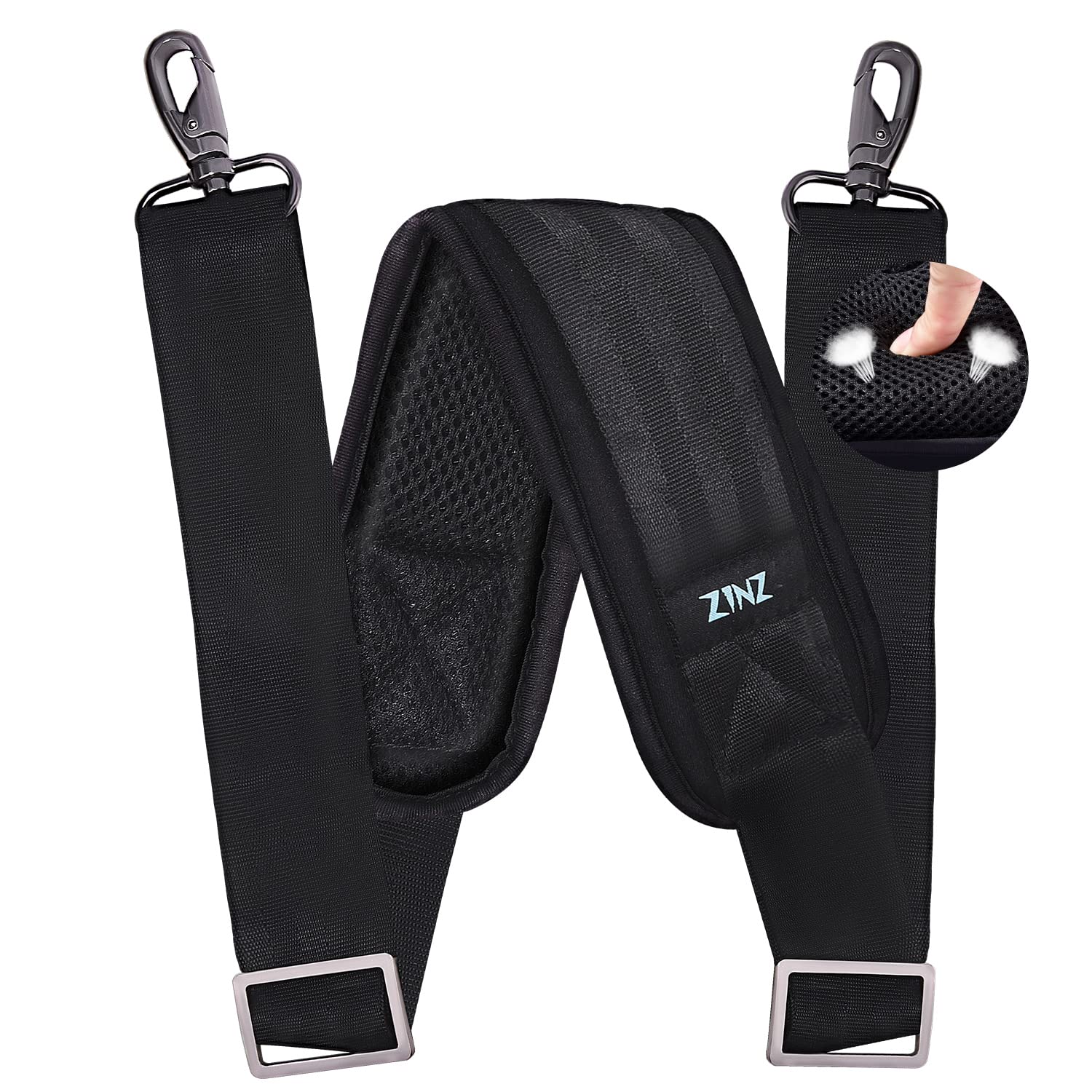 ZINZ Shoulder Pads cinturino regolabile 79″ nero 200 cm imbottito