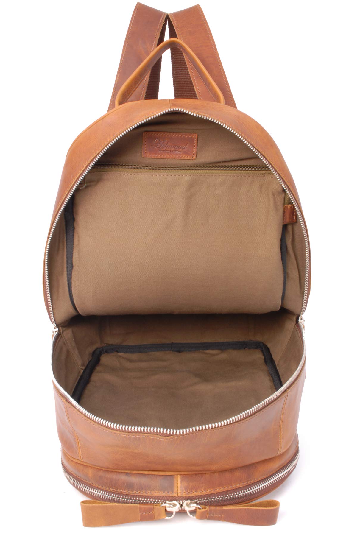 Ashwood Rucksacks 1663 zaino castagna marrone per laptop in pelle vintage