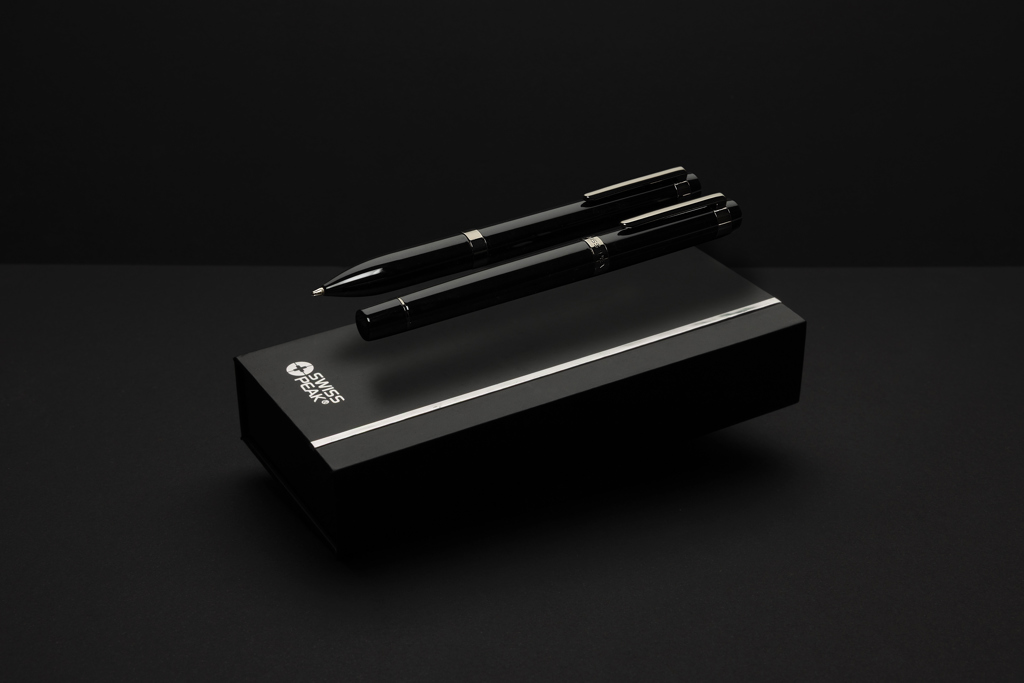 Swiss Peak Ufficio & Scrittura OSLO Deluxe set di penne in acciaio nero RCS