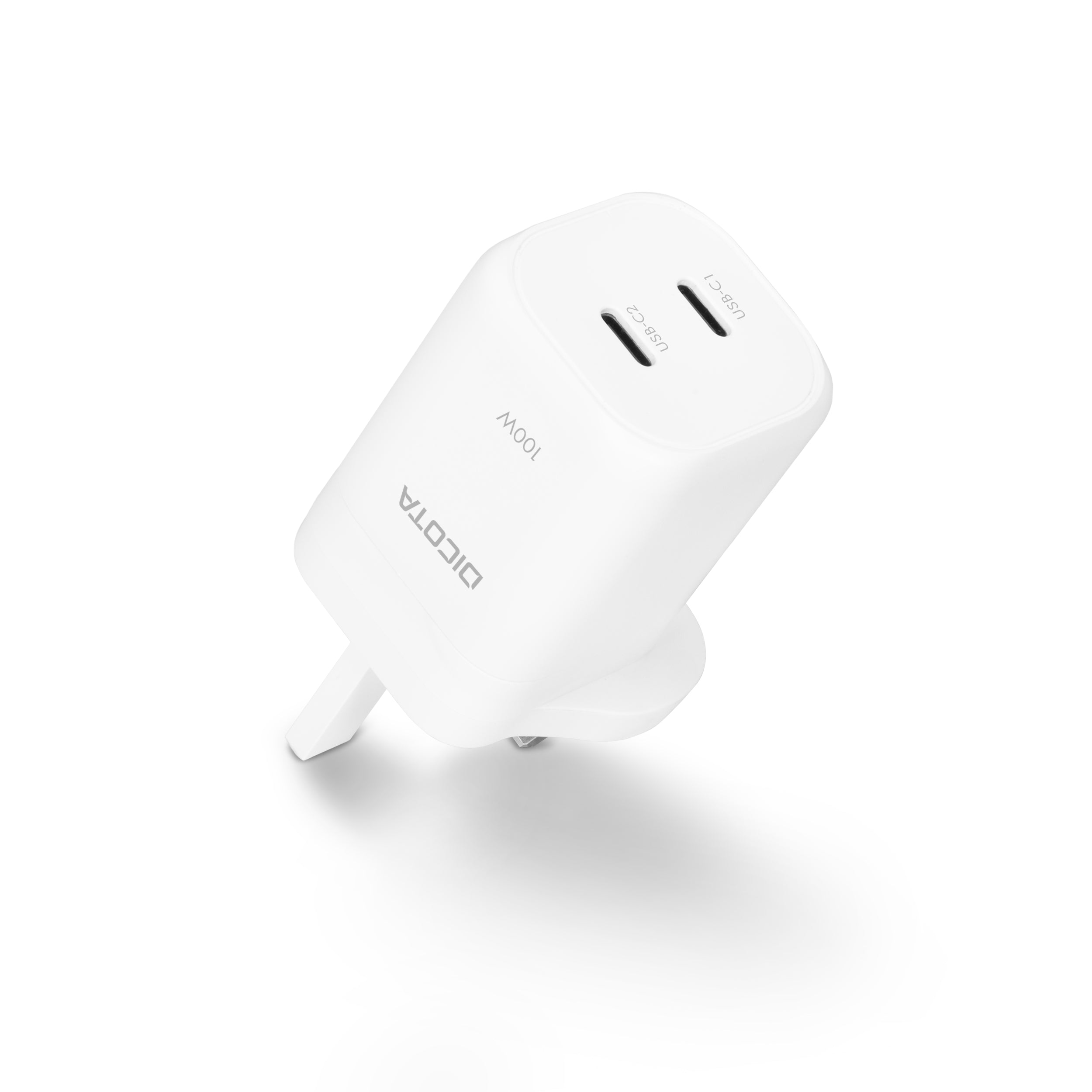 BASE XXO Power & Charging 2-port GaN Wall Charger (100W) UK caricatore da parete GaN 2 porte con cavo USB-C 1,5 m