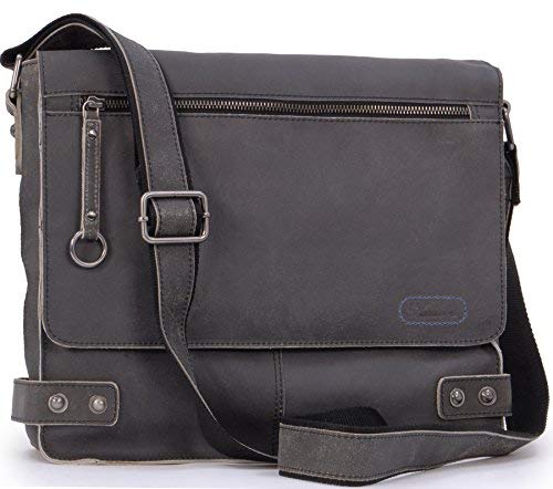 Ashwood Borse uomo e cartelle 8354-Harris borsa messenger 13" pelle nera