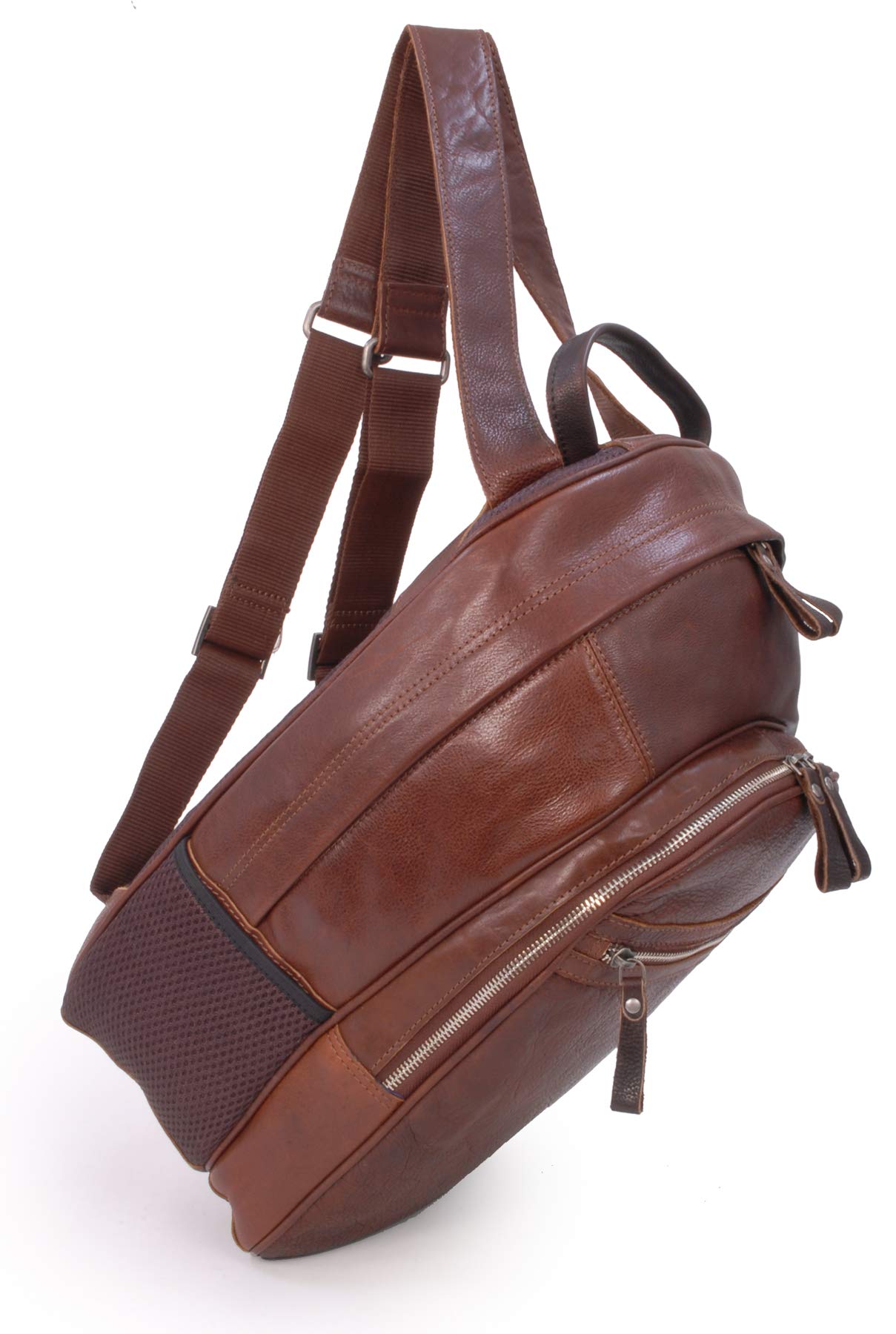 Ashwood Rucksacks 4555 zaino marrone chiaro in pelle con porta tablet