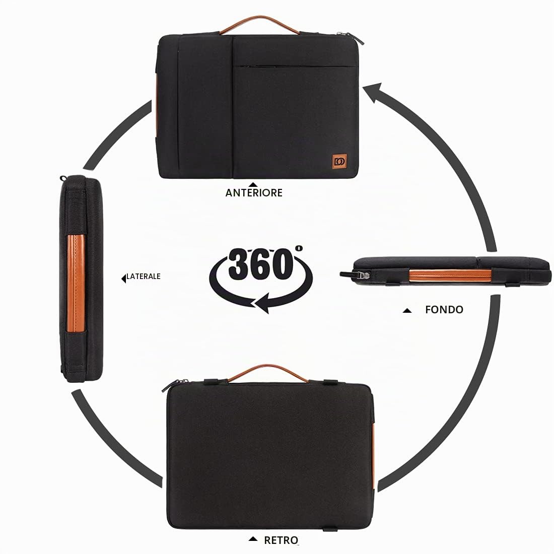 Domiso Laptop Sleeve 10,1 Pollici custodia tablet nera impermeabile