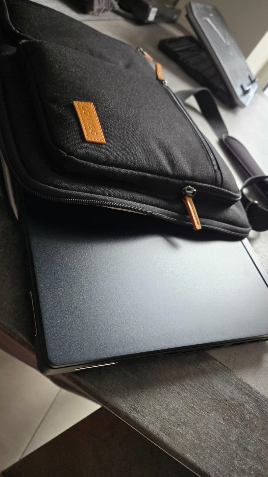 Domiso Laptop Briefcase 17,3 pollici borsa nera impermeabile
