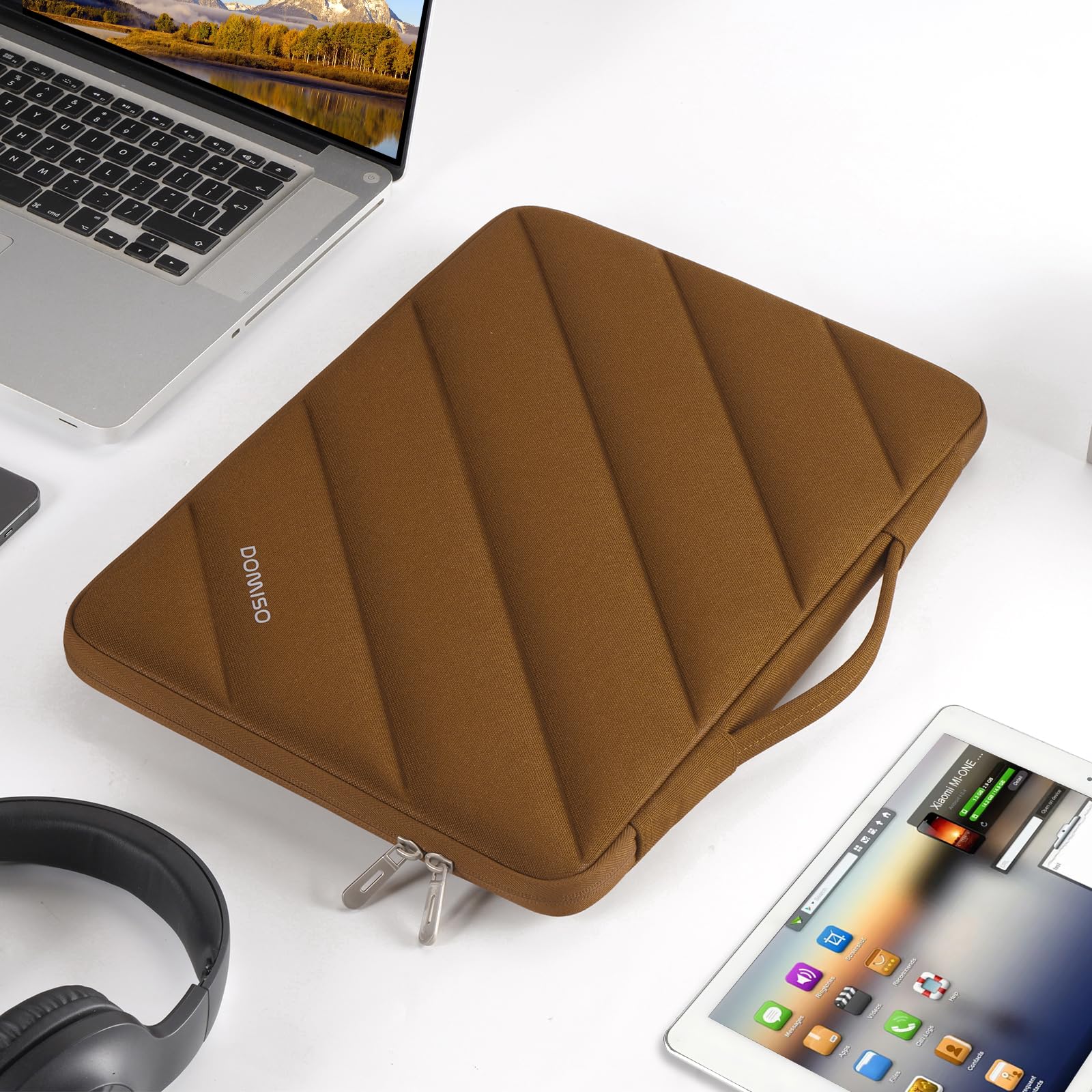 Domiso Laptop Sleeve 17,3 pollici custodia caramello impermeabile