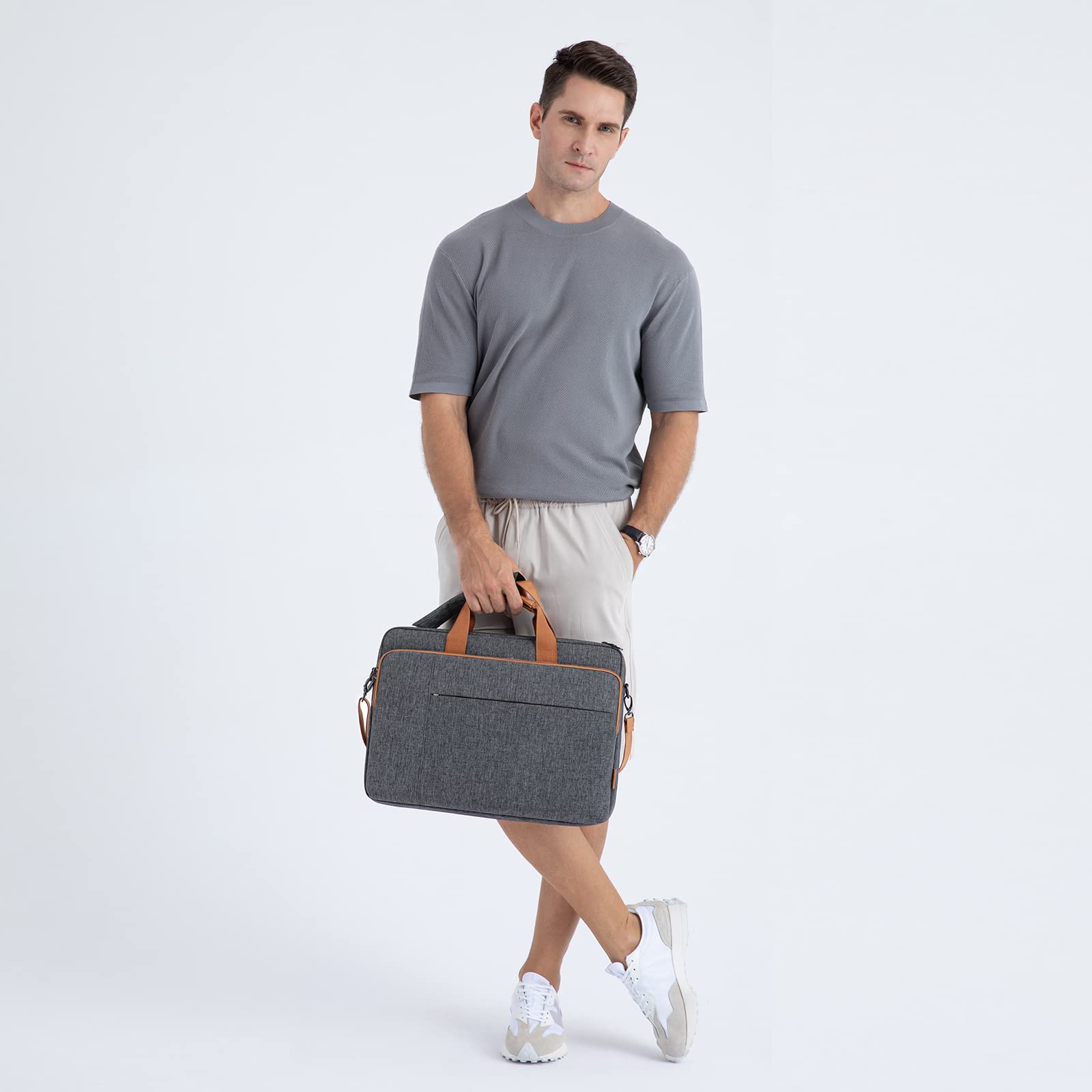 Domiso Laptop Briefcase 15,6 Pollici ventiquattrore laptop grigio scuro impermeabile