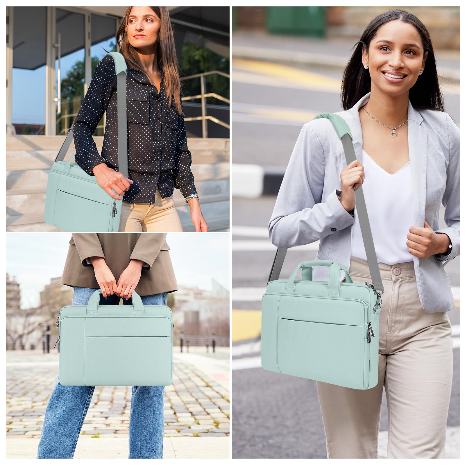 Domiso Laptop Briefcase 14 Pollici Borsa Laptop Impermeabile Verde Menta
