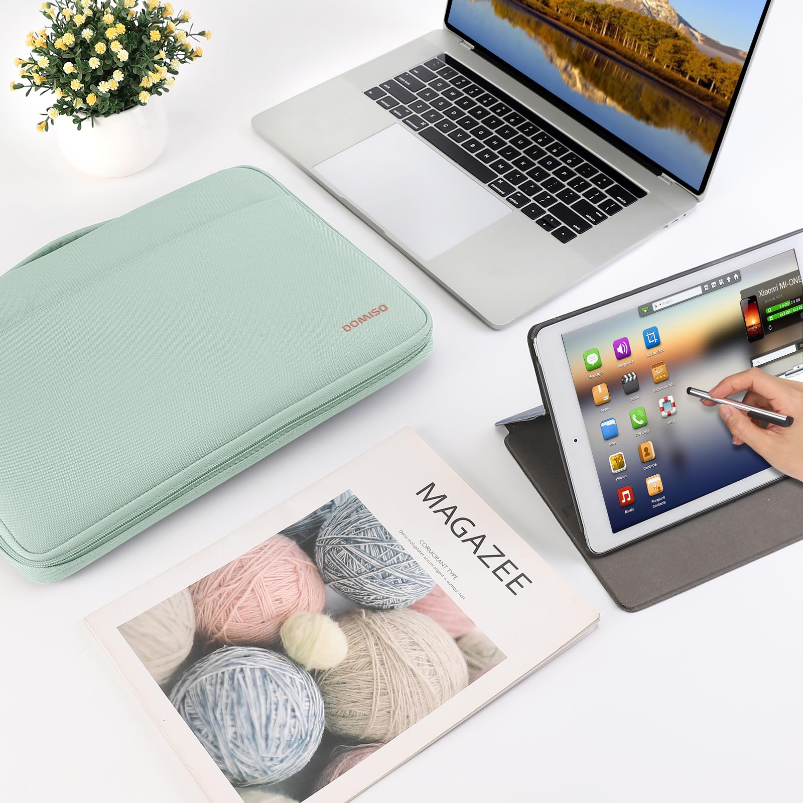 Domiso Laptop Sleeve 17,3 Pollici custodia laptop impermeabile verde