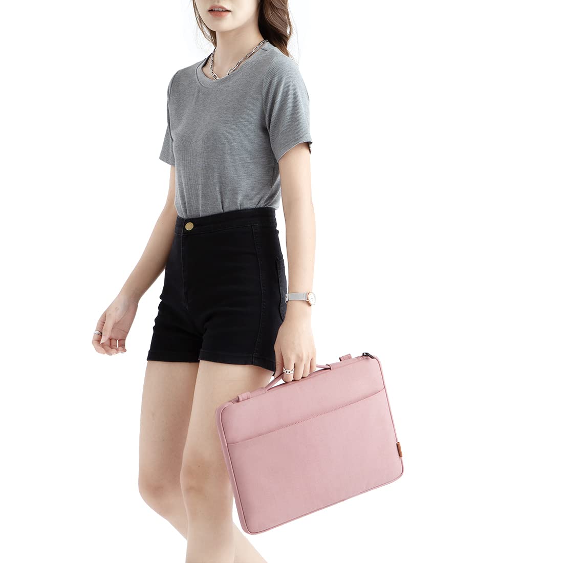 Domiso Laptop Sleeve 17,3 pollici custodia laptop rosa impermeabile