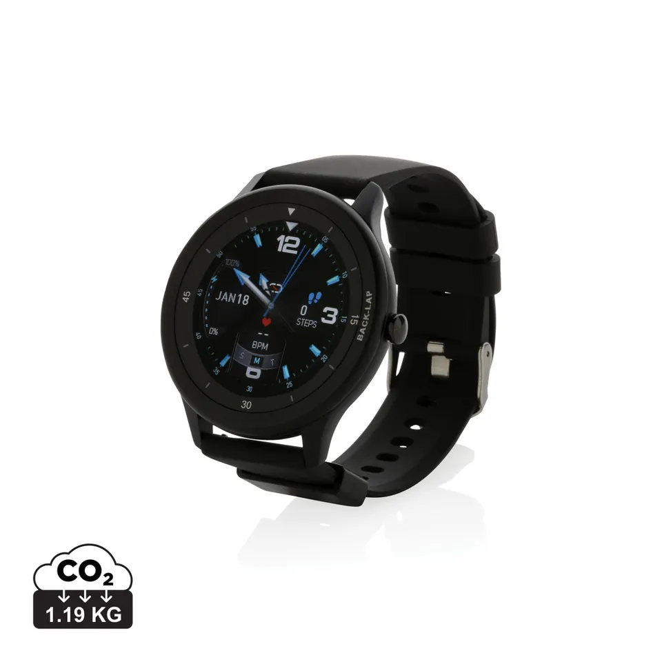 Swiss Peak Tech Smart watch in TPU riciclato smartwatch nero IPX68