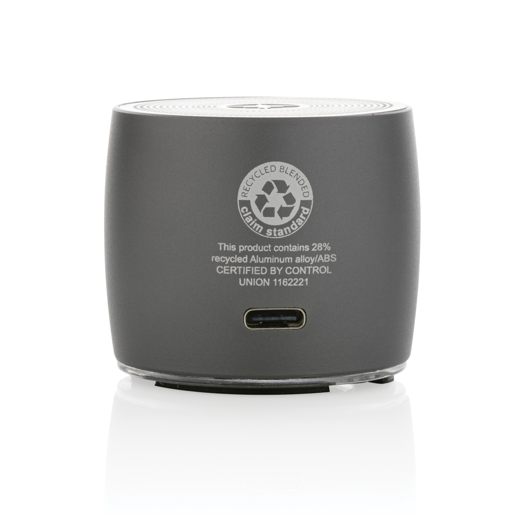 Swiss Peak Audio speaker bass 3W grigio in alluminio riciclato RCS