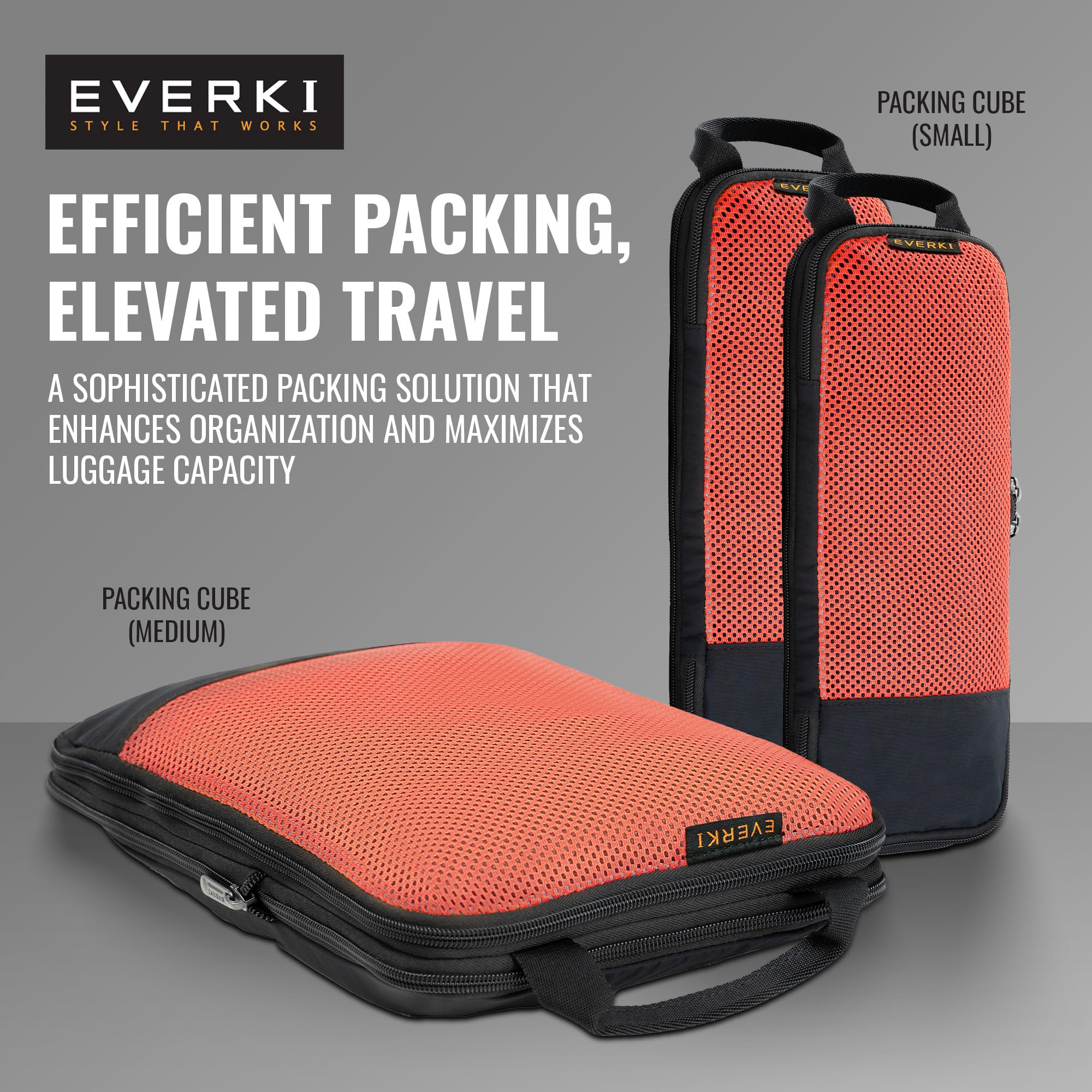 EVERKI Custodie per Portatile Cubo per imballaggio a compressione Set 3 Arancione