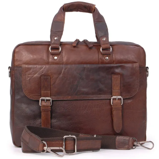Ashwood Man Bags & Briefcases F-83 borsa laptop brandy in pelle vintage