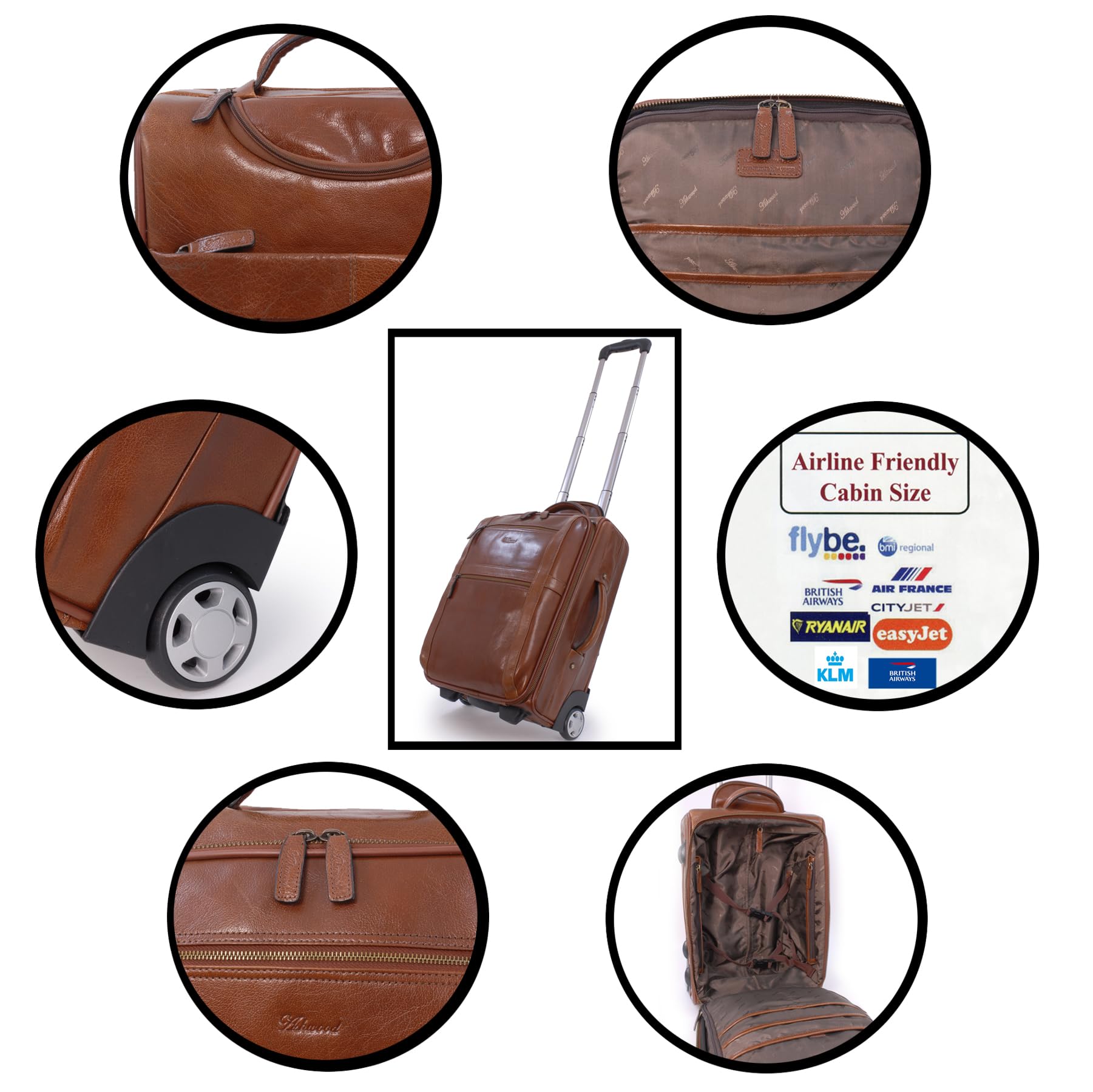 Ashwood Man Bags & Briefcases 79014 borsa messenger in pelle castagna marrone