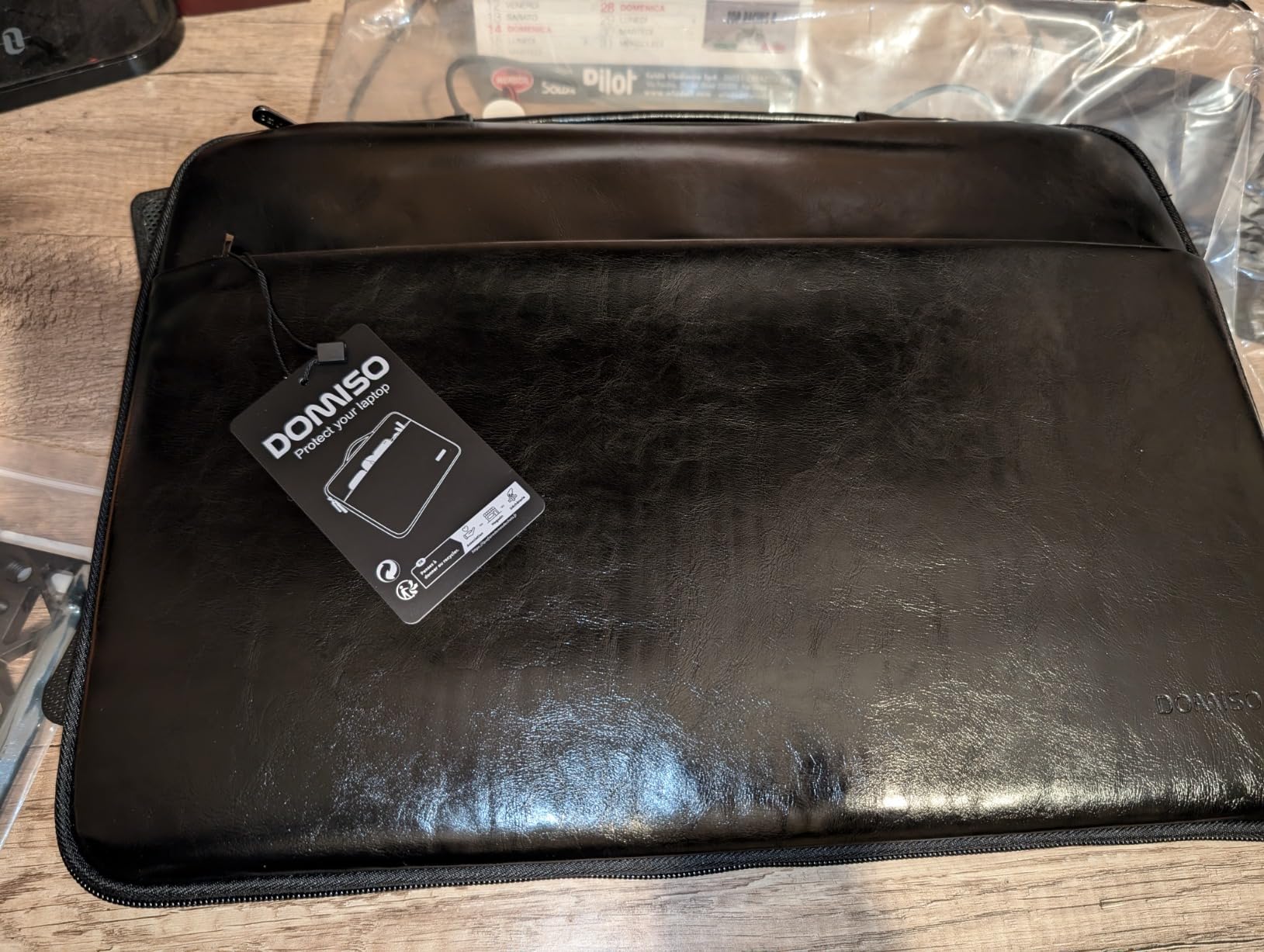 Domiso Laptop Sleeve 17,3 pollici custodia Marrone impermeabile PU